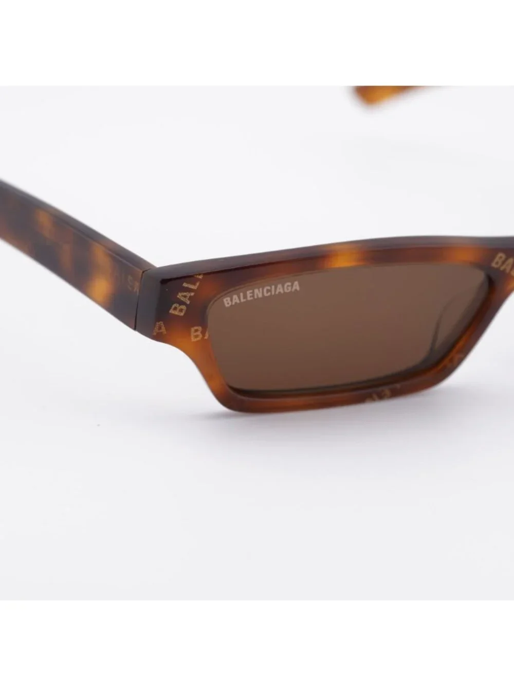 Balenciaga BB0075S 002 Sunglasses Havana Rectangle Frame, Brown Lenses
